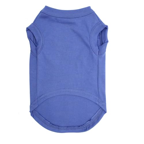 Izefia 2 Pieces Dog Shirts Clothes 2pcs T Shirt for Small Dog Breathable Blank Shirts Cool Summer Cotton Tank Top Vest for Small Dog Puppy Medium Cat Black and Blue S - Image 4
