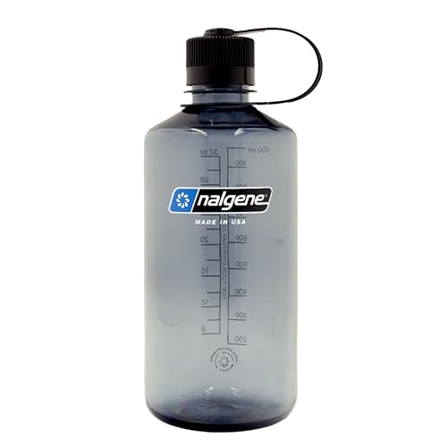 Nalgene Sustain Tritan BPA-Free Water Bottle Made with Material Derived from 50% Plastic Waste (using ISCC certified mass balance), 32 OZ, Narrow Mouth, Grey
