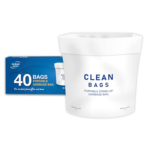 CISUI disposable Car Garbage Bin Bags 40 PCS, Leak-proof Cleaning and Vomit Bags, Easy Stick-On and Stand Design, Disposable Small Garbage Bags