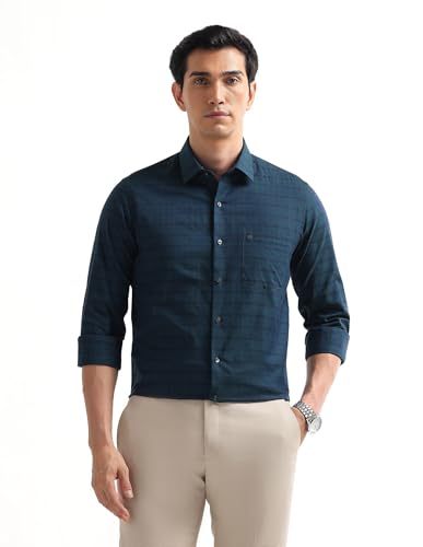 Image of Arrow Checked Slim Fit Mens Formal Shirt - Cotton, Breathable & Comfortable, Full Sleeves Shirts for Men