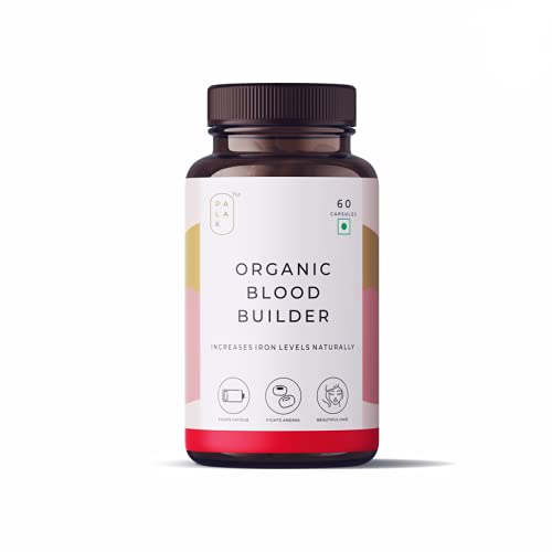 Palak notes: Organic blood builder with Palak notes proprietary blend of vitamin C, B12 and folate for naturally enhancing iron levels in the body: 60 capsules
