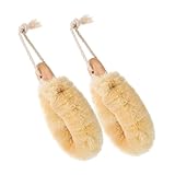 Ipetboom 2 Stück Duschbürste aus Sisal Rückenbürste Badezimmerschrubben Badewäsche Schrubbenbürste für den Körper Peelingbürste Rückendusche Schrubber Reinigungsbürste Badepinsel Holz Beige