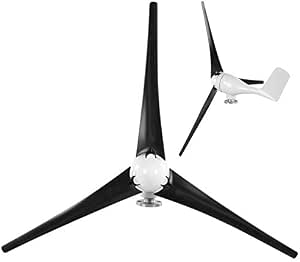 1200W Small Wind Generator Turbines Kit with 3 Blades for Marine and Home Charging (Black 48V)