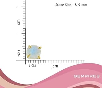 Gempires Natural Raw Gemstone Stud Earrings for Women | Handmade Raw Crystal Prong Setting Earrings | Hypoallergenic Gold Plated Minimal Studs | Unique Gift Jewelry for Her (Multiple Gemstone Options)