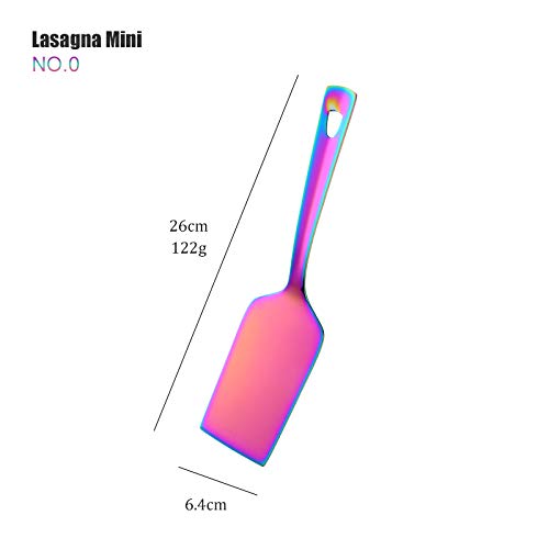 Rainbow Lasagna Server Stainless Steel Set of 2 Roasting Slice Metal Pizza Server Cake Server Length 26 cm Width 6.4 cm Lasagna Server - Image 2