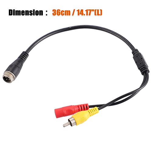 X AUTOHAUX Car Camera Adapter M12 4-Pin Male to RCA AV Male DC Female, Black, Red, Yellow, 11.81"-15.75" - Image 3