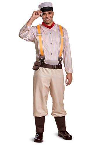 Frank Jungle Cruise Costume, Official Disney Jungle Cruise Movie Costume Jumpsuit and Hat, Deluxe Men's Size Medium (38-40)