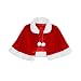 Weihnachten Santa Umhang Weihnachtsmantel Set Cape + Weihnachtsmann mütze Weihnachtsfrau Kostüm Mädchen Rot Samt Mantel Weihnachten Umhang für Weihnachts Kostüm Party Festliche Kleidung (Kinder)
