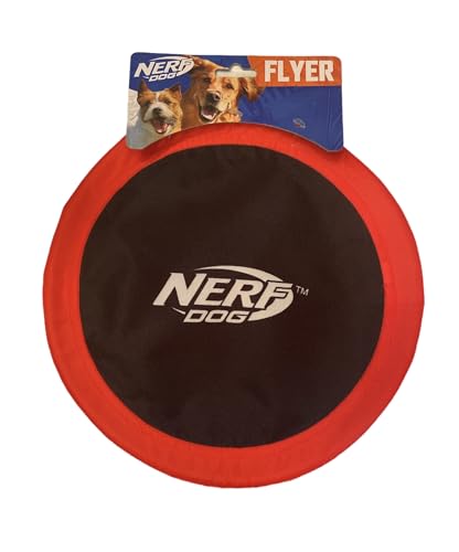 Nerf Dog Jouet en nylon pour chien, disque volant, léger, durable et résistant à l'eau, idéal pour la plage et la piscine, 25,4 cm de diamètre, pour les...