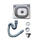 NonMiFyR Küchenspüle Edelstahlbecken Spülbecken Geschirrspüle mit Sieb Und Schlauch Und Pflegeleicht für Abwasch Gemüseputzen Barbereich Esslokal Restau, Style B