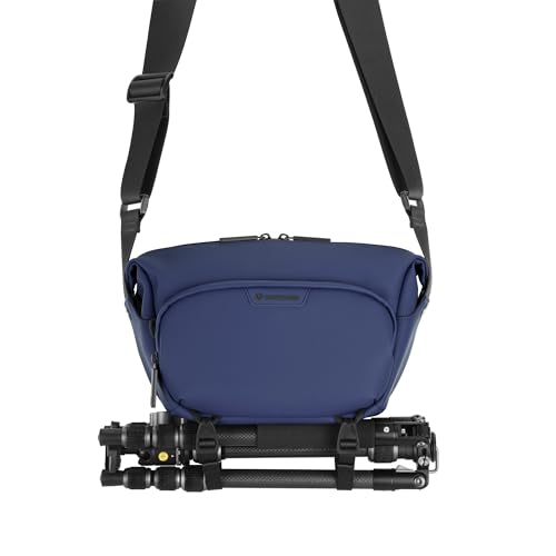 Image of Vanguard VEO Lite S4L Camera & Everyday Shoulder Bag (Navy) - Fits Mirrorless Camera + 1-2 Lenses, 8.3 inch Tablet Sleeve, Removable Dividers, Easy-Clean Water-Resistant Design