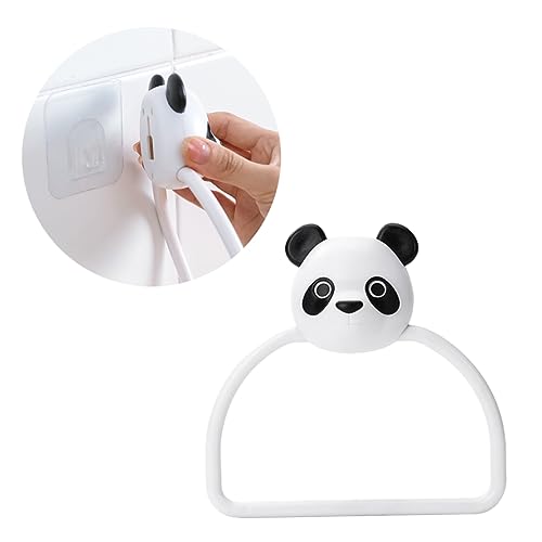 Housoutil Bathroom Towel Rack by Traceless Towel Holder No Hole Needed Easy Install Plastic Abs Stylish Shape