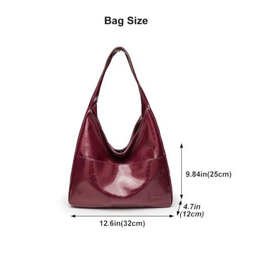 Tote Bags for Women Large Vegan Faux Leather Hobo Purse Soft Casual Retro Shoulder Handbag Bag For Everyday Use2