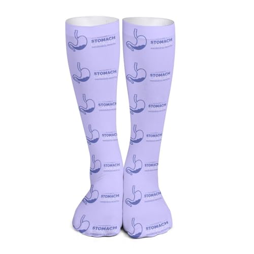 Stomach Cancer Awareness Periwinkle Ribbon Socks Sport Socks for Women Men Breathable Long Socks for Running Athletic Travel