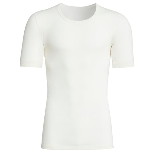 Susa Herren Angora undertrøje S8010070 Thermounterwäsche Oberteil, Weiß (Wollweiß S122), L EU