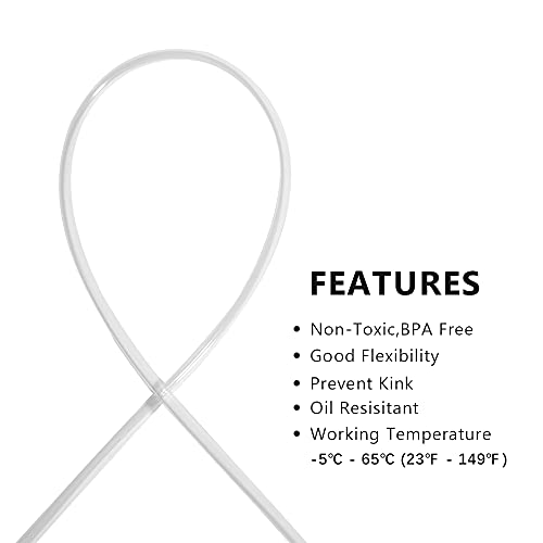 Ququyi Pvc Vinyl Tubing Lightweight Grade Plastic Tube, 1/8"Id X 3/16"Od Low Pressure Clear Vinyl Tube Hose Bpa Free, 3.28Ft #TOP3