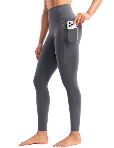 POSHDIVAH Creamluxe High-Waisted Leggings, Grey 28 inch