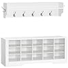 HOOBRO Coat Rack Shoe Bench Set 433 Inches Entryway Bench with Coat Rack Hall Tree with Shoe Bench Coat Rack with Shoe Storage 15 Cubbies Mud Room Bench for Entryway White WT15MT01G1