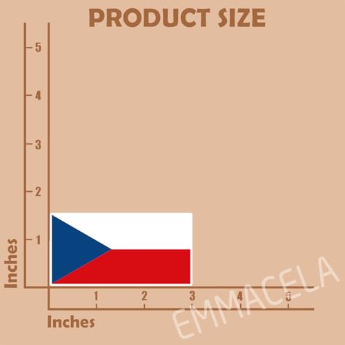 Image of (3PCS) Czechia Flag stickers, Countries Flag Stickers - Waterproof Vinyl Decals For Laptops, Tumblers, Water Bottles, Books, Scrapbooks, Size 3 x 1.5 Inch