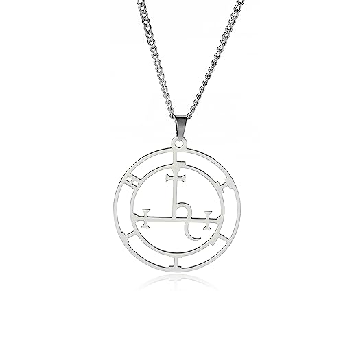 EUEAVAN Sigilo de Lilith Collar para Mujeres Hombres Hécate Gótico Lilith Diosa Sigilo Colgante Collar Signo de Lucifer Mitología Pagano Joyería Regalo