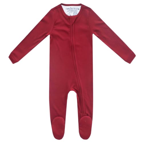 Image of Copper Pearl Baby Zip-Up Footie Pajamas - Soft Stretchy Sleep and Play Footies for Boys and Girls