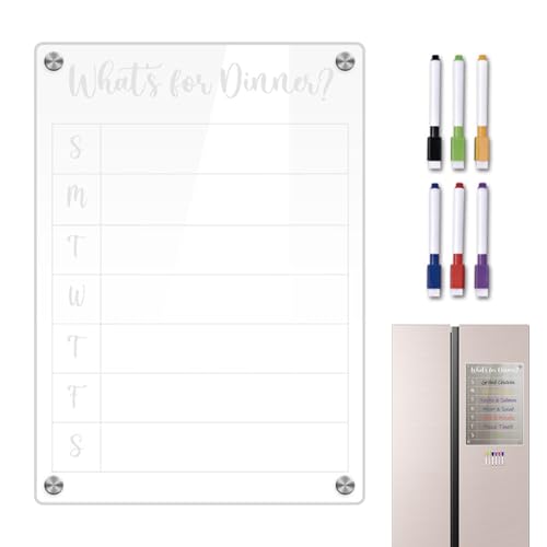 COMFOLIVING Calendrier effaçable à sec en acrylique - Tableau mémo transparent - Tableau d'affichage en verre - Tableau sans cadre - Tableau mémo vide portable