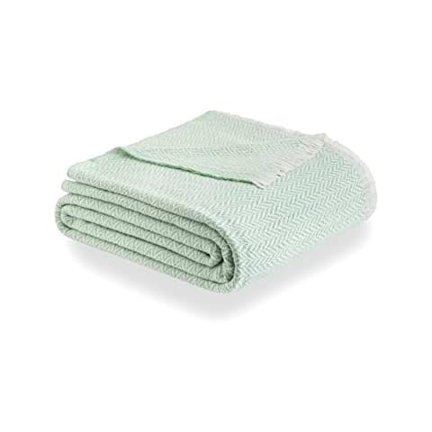 Todocama Manta de Algodón Extra Suave Multiusos (120x180cm, Verde Mint) Cover