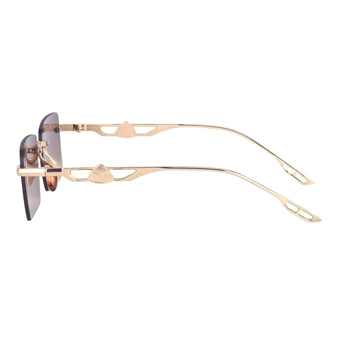Image of IFLASH UV Protected Rectangular Rimless Sunglasses for Men and Women