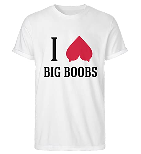 T-shirt rollup pour homme I Love Big Boobs haut décontracté en coton