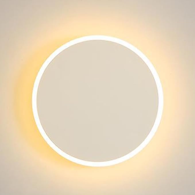 Aplique de pared de pasillo redondo moderno para interiores, luz de pared minimalista de mediados de siglo, lámpara de pared de 3 modos de color, creatividad nórdica, lámpara de pared blanca para pasi
