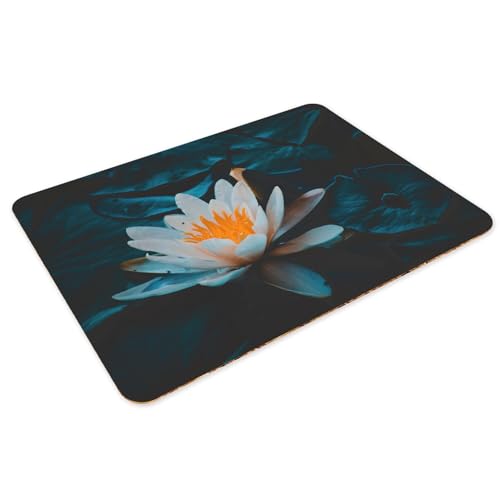Sets de table en liège napperons fleur de lotus pour repas nature - 3