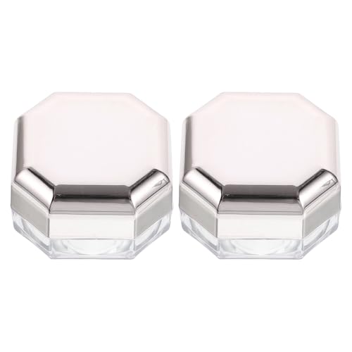 NOLITOY Mini Estuche Portátil para Polvos Sueltos 2 Piezas Contenedores de Plástico Rellenables con Borlas Caja Compacta para Maquillaje de Viaje y Almacenamiento de Polvos Fijadores