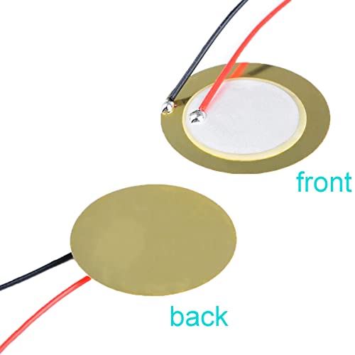 Youmile 20 Stück acoustic pickups, diameter 27 mm mit Kabeln Mikrofon Drum Trigger Akustik Pickup Summer Drum Gitarre mit doppelseitigem Schaumstoffaufkleber