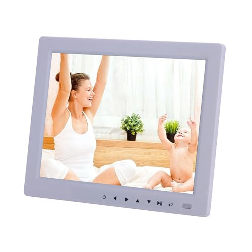 Marco de Fotos Digital con Pantalla táctil HD de 10 Pulgadas Álbum de Fotos electrónico Reproductor de anuncios Inteligente para Negocios Tiendas oficinas(White)