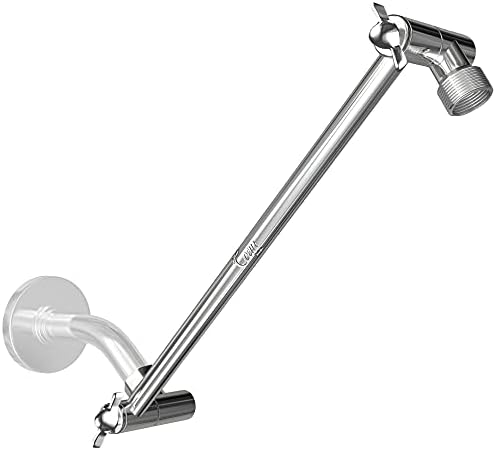 Coeur Designs 16-Inch Extra Long Shower Extension Arm. Solid Brass. Height/Angle Adjustable With a Unique Locking Gear for a Perfect Position Every time. Holds All Showerhead Sizes!!