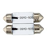 Tynmoel 4X C5W 3 LED SMD 5050 36mm Xenon White Bulb Plate Festoons Dome Ceiling Lamp Car Light - Image 2