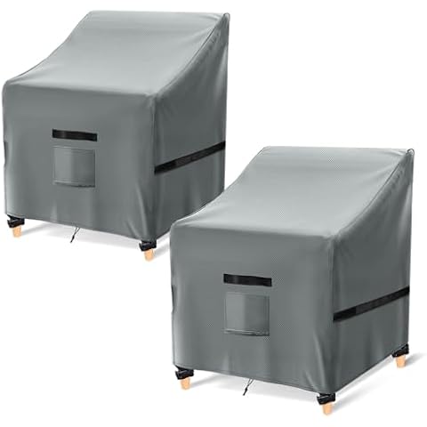 GARPROVM Waterproof Garden Chair Covers 2 Pack Cover