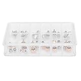 MOPFOL 24 Pcs 5.3mm/6mm/7mm Sizes Gold Silver Copper Watch Crown Kit Professional Watch Repair Replacement Parts