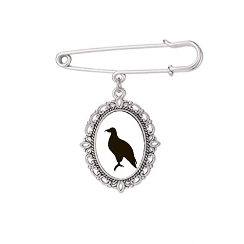 Broche aigle noir mignon pour faire tenir un châle ou fermer un col
