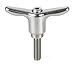 Morton Stainless Steel Adjustable T-Handle STH-3036SS, 1.98" Handle Diameter, 1/4"-20 Thread, 1.78" Thread Length
