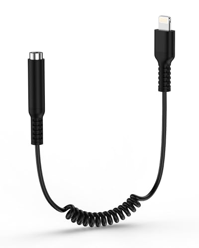 Lightning to 3.5mm Audio Aux Jack Adapter, [MFI Certified]Coiled iPhone Headphone/Earphone Adapter Auxiliary Cord Converter Apple Dongle Compatible with iPhone 14 Pro Max 13 Pro 12 Mini 11 SE3 X XR XS -  Haoano, 3.5mm aux adapter