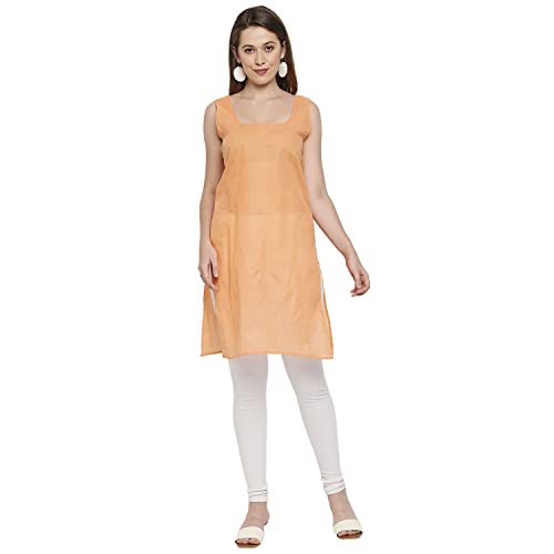 Image of indiankala4u Lucknow Chikankari Hand Embroidered Kurta for Women with Matching Inner, Georgette
