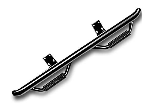 RealTruck Nerf Steps for Silverado/Sierra | Cab Length, Heavy Duty Steel, Gloss Back | C1473QC | Fits 2014-2019 Chevrolet Silverado/GMC Sierra 1500 (Classic Model Only) Double Cab, SRW Gas.