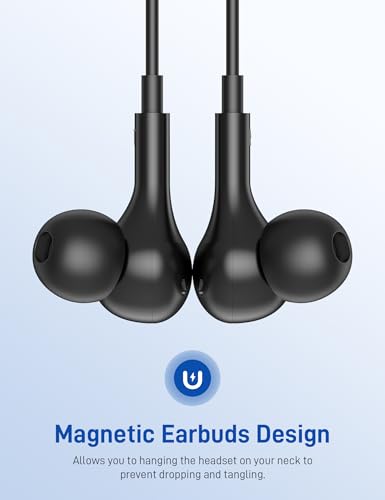 Image of iMangoo for Apple MFi-Certified Headphones for Lightning Wired Earbuds Magnetic Ear Buds with HiFi Bass,3 Ear Tips Mic Corded Earphones for Gym, Commuting for iPhone 14 Plus 13 12 11 Pro Max Black