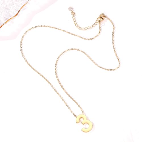 Collier avec chiffres dorés YZCIS à effet double chaîne empilable et moderne