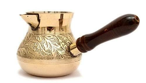 Designer Brass Copper Turkish Kettle for Making Tea,Coffee,Can be Used on Gas,Turkish Coffee Pot with Cover-Small