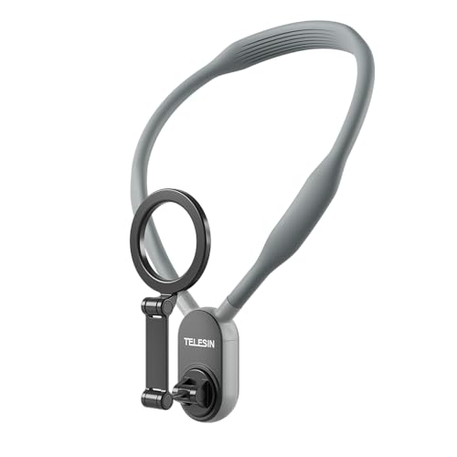 TELESIN Magnetic Neck Mount for Phones, Neck Cell Phone Holder POV/Vlog Selfie Mount Hand Free Phone Neck Holder Chest Stand Strap Video Recording for iPhone 17 16 15 14 13 12 Seires Android Phones by TELESIN - Used condition - US$17.94