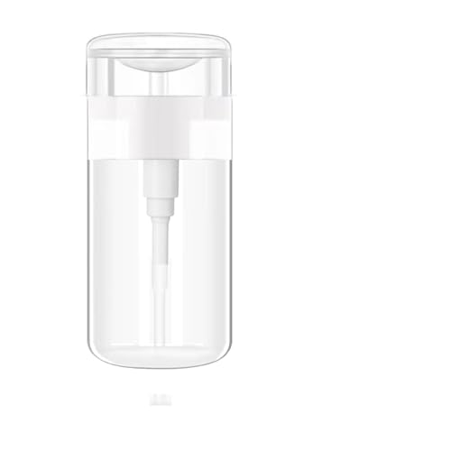 KEAIYYJ- Push Down Pump Dispenser Nail Polish Remover Alcohol Bottle Liquid Container Makeup Water Clear 4 oz