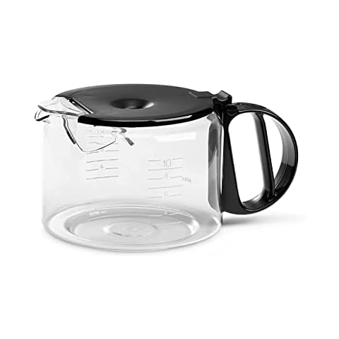 Braun Household Kaffeekanne BRSC010, Glaskaraffe mit klappbarem Kunststoffdeckel, Zubehör für Braun Household Aromaster Kaffeemaschine, für bis zu 10 Tassen, spülmaschinenfest, Schwarz Cover