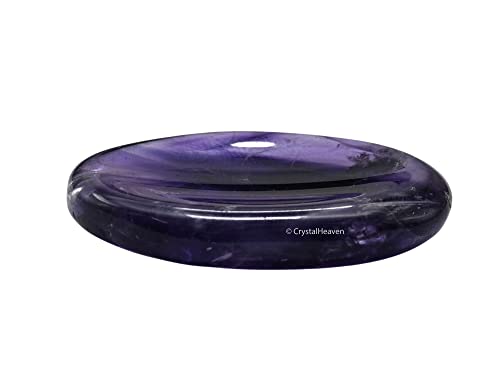Image of Certified Amethyst Crystal Thumb Worry Pebbles Stones for Anxiety Stress Relief Massage - AAA Grade Original Healing Gemstone Agate Rubbing Stone for Yoga Meditation Spiritual Reiki Feng Shui